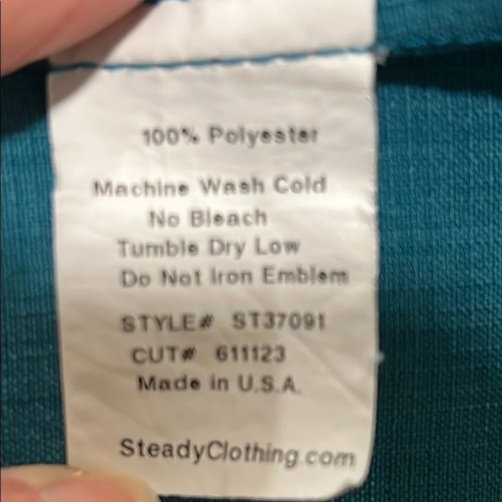 Vintage Inspired Steady Men's Teal and Cream Casual Button Down Bowling Shirt